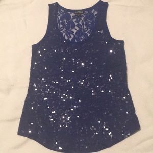 Royal Blue Sequin Express Tank Top